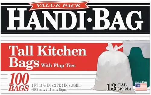 Miniatura 2 de HAB6FK100CT - Bolsas de basura de 13 galones, 0.6 mil, 23 3/4 x 28, color blanco 100/caja, 6 BX/CT