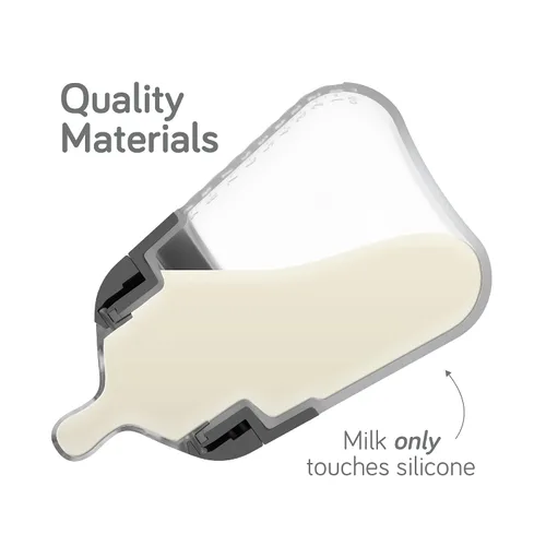 Miniatura 2 de Nanobebe - Biberón de silicona flexible, anticólicos, sensación natural, pezón que no se derrumba, base estable sin puntas, fácil de limpiar