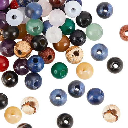 Miniatura 21 de OLYCRAFT 88-98pcspcs - Cuentas de amatista natural de 7.8 a 0.354 in, cuentas de energía redondas sueltas para hacer pulseras, collares, joyas