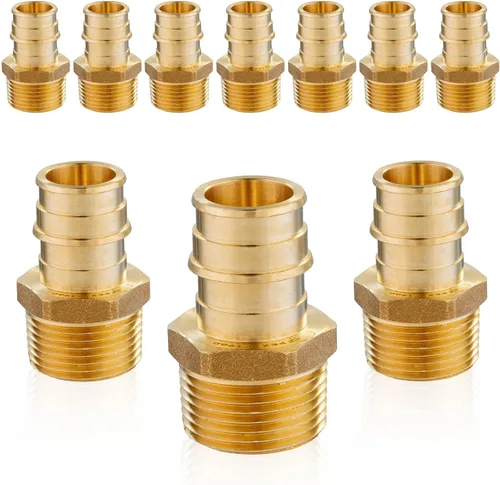 Miniatura 10 de Paquete de 5 accesorios de expansión Seelink PEX-A, adaptador NPT roscado macho de 1/2 x 3/4 pulgadas, accesorio de tubería de expansión de latón