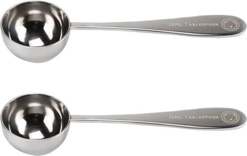 Honey Bear Kitchen Cucharas medidoras de 0.5 fl oz, acero inoxidable pulido, juego de 2