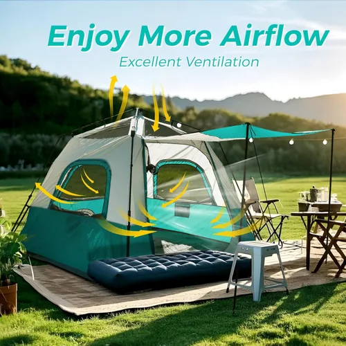 Miniatura 4 de Hewolf Instant Tent for 4-6 Person Camping, Waterproof Easy Pop Up Tent Sets Up in 60 Seconds for Family Outdoor Hiking & Backpacking with Carry Bag
