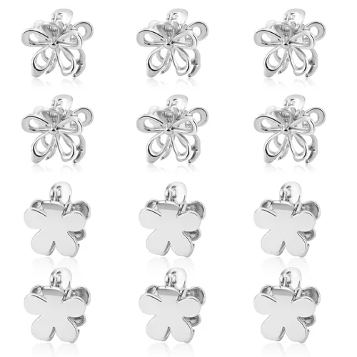 Miniatura 14 de CWJCYTNSN 16 unidades de pequeñas pinzas para el cabello para mujeres y niñas, mini pinzas de flores de cristal, pinzas de metal lindas de 0.8