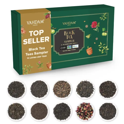 Miniatura 18 de VAHDAM Top 9 Exotic Loose Leaf Tea Sampler (más de 18 tazas) Mezclas florales y afrutadas con delicioso sabor Caliente y helado Perfecto