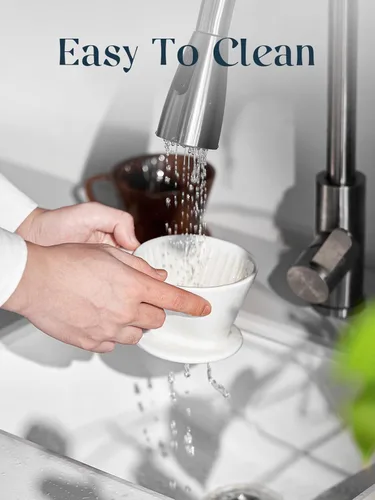 Miniatura 6 de DOWAN Cafetera de Vertido, Goteo de Café de Vertido No Eléctrico, Cafetera Manual, Porcelana para Tazas Individuales, Accesorios de Preparación