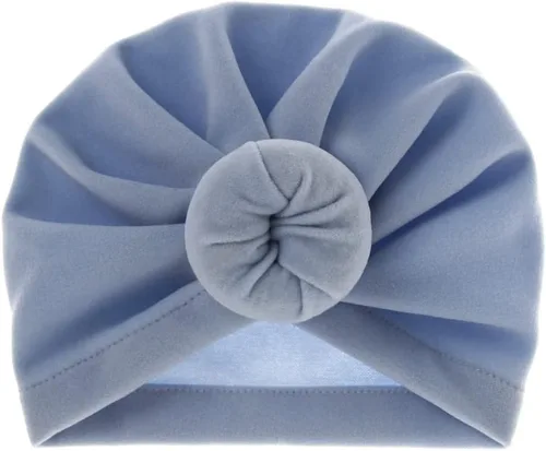 Miniatura 6 de Juego de gorro de algodón para recién nacido, gorro con nudo de dona, suave turbante con lazo