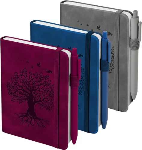 Miniatura 16 de 3 paquetes de cuadernos de bolsillo para diario, A6 pequeño, total 360 páginas, cuadernos para tomar notas, diarios para escritura, mini blocs
