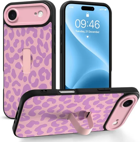 Miniatura 73 de Funda compatible con iPhone 17 Pro Max con correa de mano para los dedos, funda de teléfono con estampado de leopardo y guepardo para mujeres