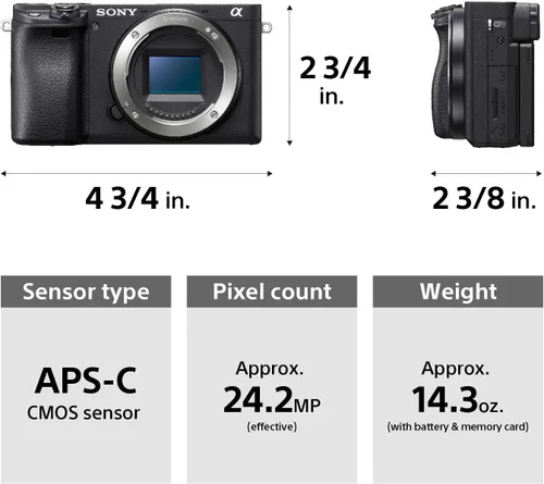 Miniatura 5 de Sony Alpha a6400 - Cámara digital sin espejo compacta con lente intercambiable APS-C, enfoque automático en tiempo real del ojo, video 4K, pantalla