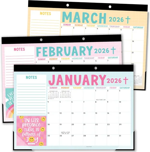 Miniatura 12 de Hadley Designs Calendario de escritorio grande 2026-2027 – Calendario de escritorio 2026, calendarios de escritorio de 18 meses para el hogar