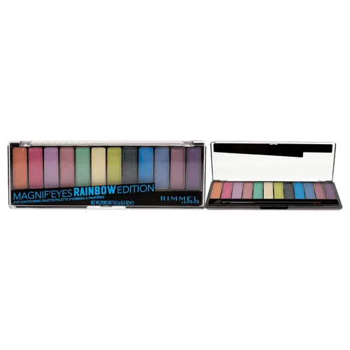 Miniatura 12 de Rimmel London Magnif'Eyes Paleta de sombras de ojos, 12 tonos, fórmula mezclable, versátil, 010, tormenta eléctrica, 0.5 onzas