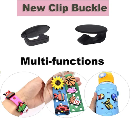 Miniatura 6 de 25, 30, 55, 120 piezas de dijes de Navidad para zapatos de zueco, sandalias deslizantes de burbujas, tema mixto, dijes de barro médico rosa