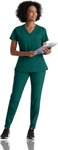 Miniatura 4 de Camiseta BARCO ONE para mujer con 4 bolsillos, cuello en V, camiseta sanitaria elástica por los 4 lados