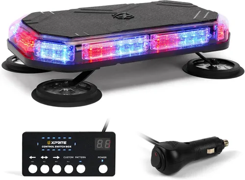Miniatura 10 de Xprite Barra de Luz Estroboscópica de Emergencia Ámbar para Techo, Luces Intermitentes de Advertencia y Baliza de Seguridad con Panel de Control