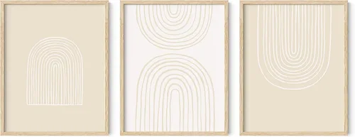Miniatura 91 de HAUS AND HUES Arte de pared moderno de mediados de siglo, decoración bohemia para pared, juego de 3 impresiones artísticas de sol, decoración