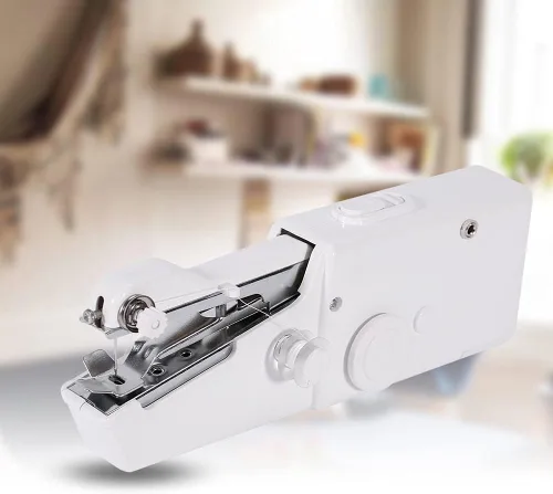 Miniatura 2 de Máquina de coser portátil, mini herramienta de mano eléctrica de costura profesional, adecuada para principiantes, tela de bricolaje, cortina