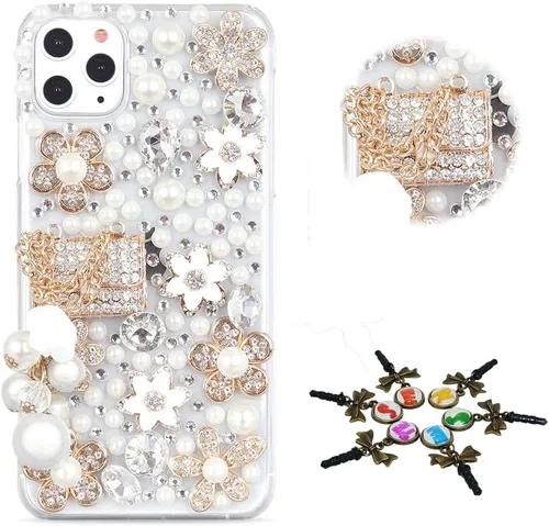 Sparkle - Funda para teléfono compatible con Samsung Galaxy A12, elegante, hecha a mano en 3D, diseño de diamantes de imitación, diseño de diamantes