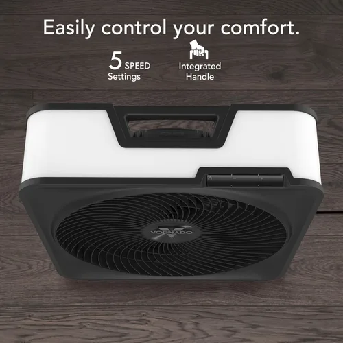 Miniatura 3 de Vornado Modelo 80 Ventilador Eléctrico de Caja de Alta Velocidad con Rejilla Removible, 5 Ajustes de Velocidad, Flujo de Aire Potente, Circulación