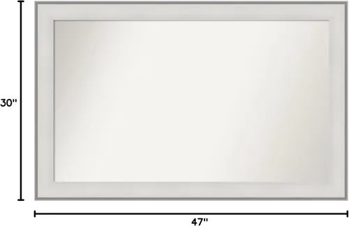 Miniatura 6 de Amanti Art Espejo de baño blanco para sobre el fregadero, 30 x 47 pulgadas, espejo de tocador rectangular blanco imperial, marco de madera Imperial
