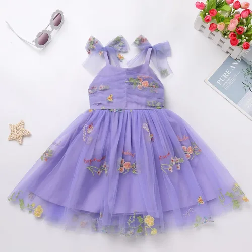 Miniatura 34 de IMEKIS Vestido de princesa de cumpleaños para niña pequeña, confeti brillante, bohemio, arco iris, pastel, sesión de fotos, traje para 1-6T