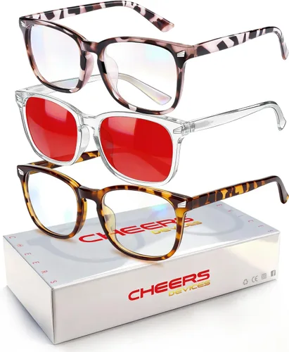 Miniatura 18 de Kids Blue Light Glasses 3 Pack Flexible TR90 Shatterproof Frame, Clear & Red Lenses Kids Fake Glasses 2-18 age