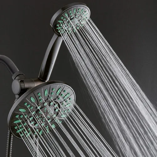 Miniatura 8 de AquaDance Combo de ducha de lluvia antimicrobiano/antiobstrucción de alta presión de 30 ajustes, protección de boquilla Microban contra el Jets