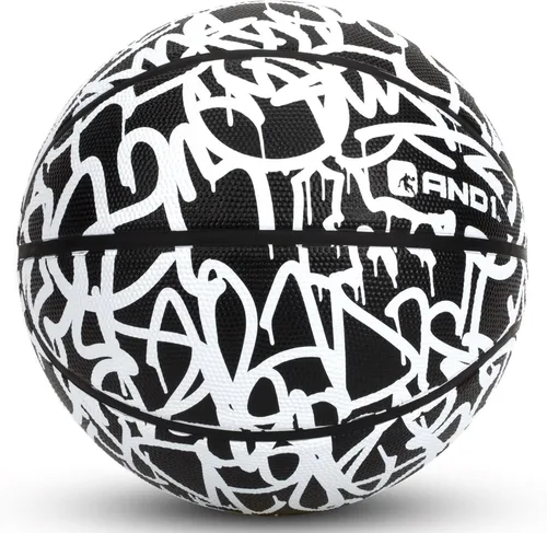 AND1 Chaos - Pelota de baloncesto de goma: lista para jugar, tamaño reglamentario oficial (29.5 pulgadas), para juegos de baloncesto en interiores y