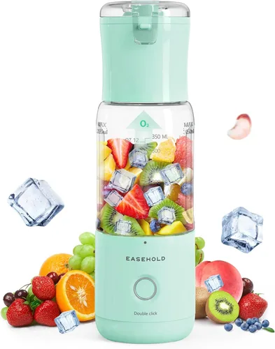 Miniatura 9 de EASEHOLD Licuadora personal portátil para licuados de frutas, mini licuadora rápida de jugo fresco sobre la marcha con 6 cuchillas, recargable, sin