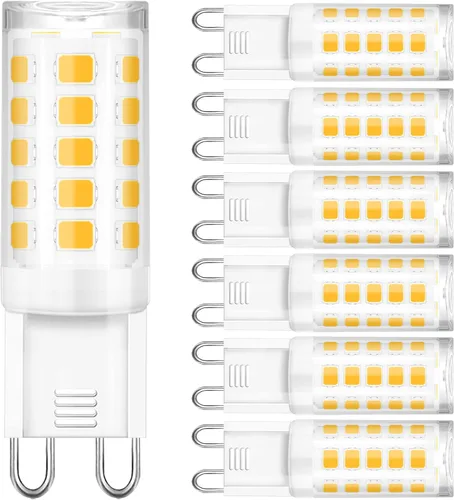 winshine Bombilla LED G9 de 3000 K, luz blanca cálida, bombilla G9 de 4 W (equivalente a halógeno de 40 W), base de cerámica G9 bi pin con ángulo de