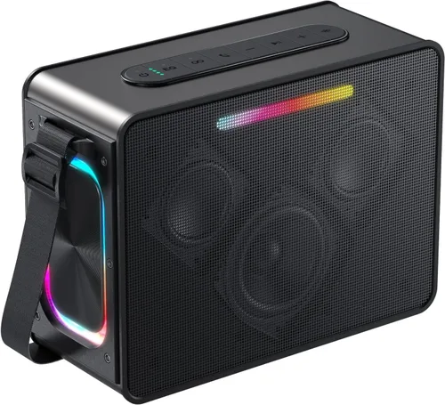 Altavoz Bluetooth de 100W Pico, Altavoz Portátil Inalámbrico Ruidoso IPX6 Impermeable para Exteriores con Luces LED, Sonido Estéreo Potente y Graves
