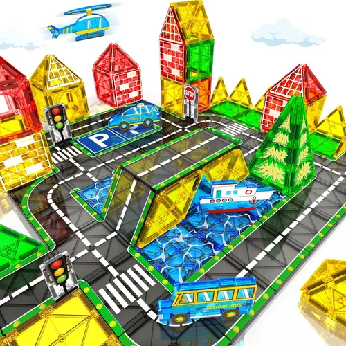 Miniatura 9 de KAEILORU Bloques magnéticos para niños de 3 a 5 4 a 8 años, bloques de construcción magnéticos para niños pequeños, cubos magnéticos sensoriales