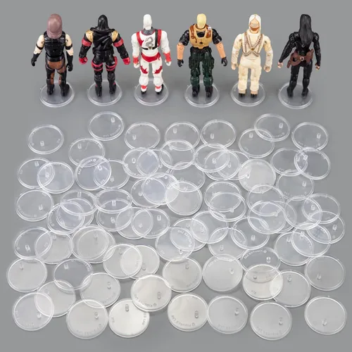 SIXPOINTS 70 piezas de base redonda transparente compatible con figuras de acción de películas de Star Wars vintage de 3.75 pulgadas, disco de 1.476