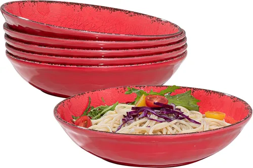 Miniatura 14 de Juego de 2 cuencos de melamina para servir ensaladas grandes de 12 x 4 pulgadas, cuencos de frutas, cuencos para mezclar, cuencos para servir