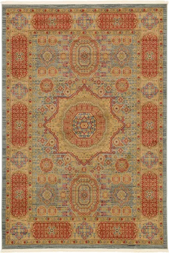 Miniatura 31 de Unique Loom Palace Collection - Alfombra bohemia tradicional, medallón, vintage (2 pies x 3 pies, rectangular, azul claro/bronceado)