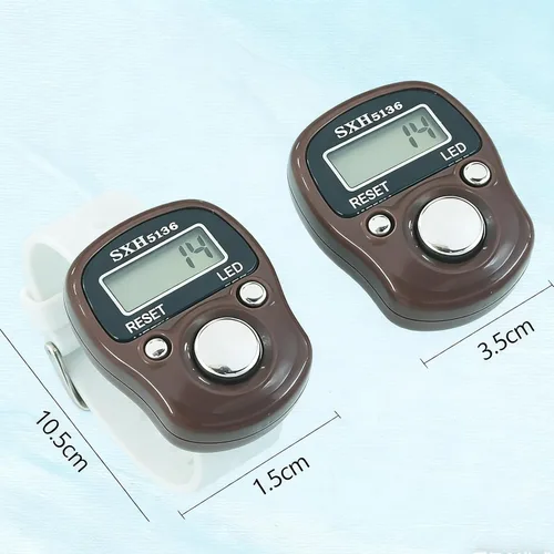 Miniatura 4 de Tasbeeh Tasbih - Paquete de 6 contadores digitales de 5 dígitos con luz LED, anillo de transporte, funda rígida individual para musulmanes, oración