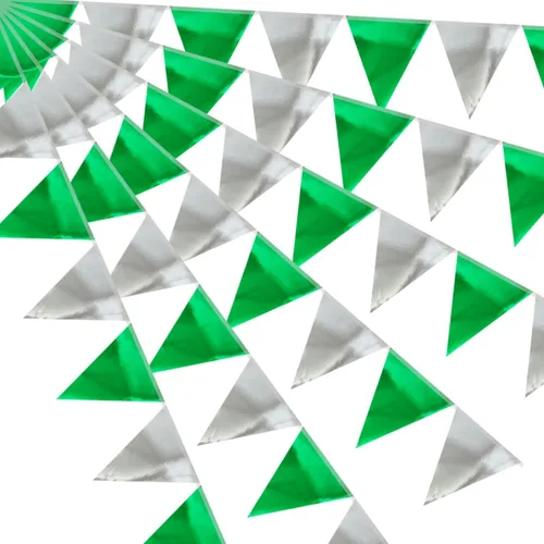 Miniatura 18 de Banderín de camuflaje de 49 pies, banderas triangulares de camuflaje del ejército para decoraciones de fiesta de cumpleaños