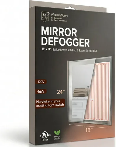 Miniatura 16 de WarmlyYours Espejo calefactable antiempañador circular de 15 x 15 pulgadas. Almohadilla eléctrica autoadhesiva antivaho y vapor para espejos