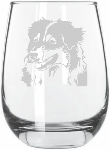 Miniatura 188 de Sakhalin Husky Dog - Copa de vino grabada personalizada de 15.25 onzas sin tallo
