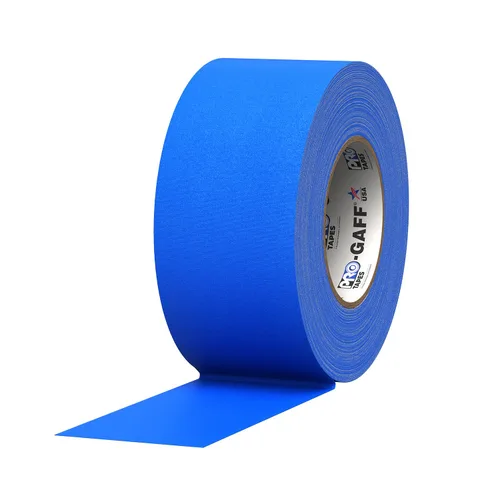 Miniatura 49 de Cinta Pro Gaff Gaffers de 1 pulgada de longitud de 55 yardas de longitud, color azul eléctrico mate. Cinta de alta resistencia de alta calidad