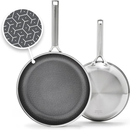 Miniatura 11 de GreenPan Hybrid - Juego de sartenes antiadherentes de acero inoxidable de 9.5 y 11 pulgadas, APEX Tri-Ply Thermobond PFAS, compatibles con inducción