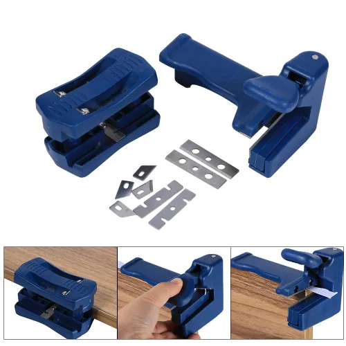 Miniatura 4 de Fdit Juego de recortadoras de bordes manuales, 2 piezas, herramienta de carpintería, material de PVC, hoja de acero blanco, para paneles de muebles