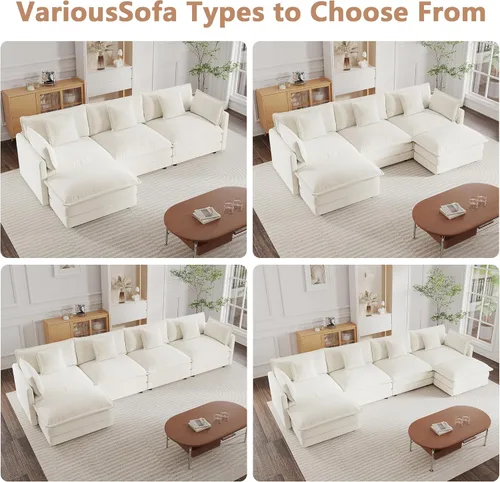 Miniatura 7 de mikibama Sofá de una plaza de 41.4 pulgadas, sillón cómodo tapizado profundo de chenilla con almohada decorativa para sala de estar, dormitorio