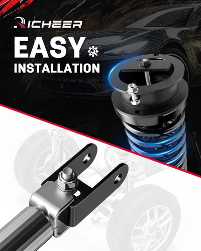 Miniatura 4 de Richeer Kit de nivelación delantera de 2" para ram 2500 4WD 2014-2024, ram 3500 4WD 2013-2024, espaciadores de resorte de puntal de elevación de 2