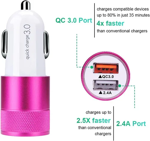 Miniatura 5 de Cargador rápido USB C para Moto Edge/G Power/Stylus/Razr/One 5G Ace/G100, Moto G10 G9 G8 G7 Power Plus Play, G6 X4 Z4 Z3 Z2 Z Play Force Droid Rosado