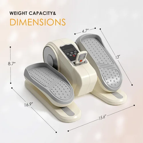 Miniatura 2 de Máquina elíptica para debajo del escritorio, mini ejercitador elíptico de piernas con control remoto, 12 velocidades de nivel, silenciosa y portátil