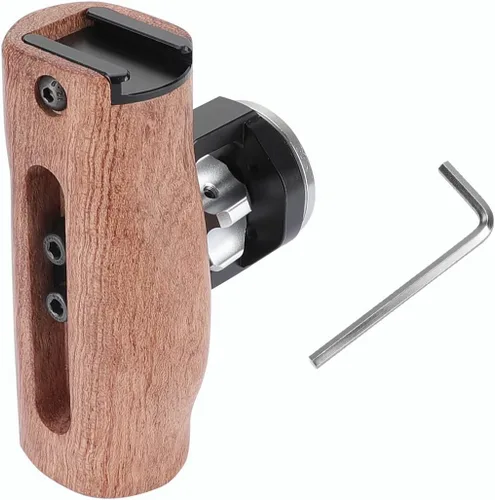 Miniatura 6 de Mango de madera ajustable con soporte de roseta M6 y boca superior para zapata caliente para kit de jaula de cámara DLSR