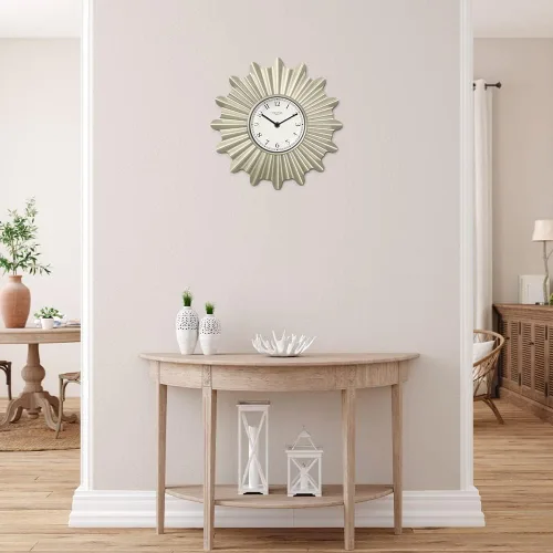 Miniatura 5 de Reloj de pared moderno de mediados de siglo de 12 pulgadas, reloj de pared de metal Starburst decorativo para sala de estar, decoración de cocina