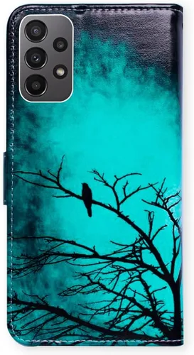 Miniatura 7 de Bcov Funda para Galaxy A23 5G, diseño de pájaro negro y verde con tapa para teléfono con ranura para tarjeta y soporte para Samsung Galaxy A23 5G