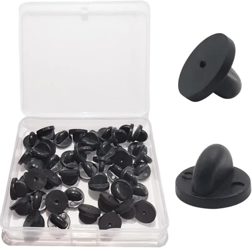 50 piezas de pines de goma de PVC, parte trasera de seguridad para broche de corbata, sombrero, insignia, parte trasera de pasador de solapa de goma