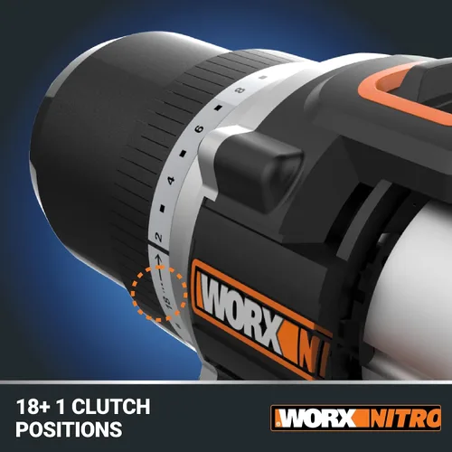 Miniatura 6 de Worx Nitro - Taladro percutor inalámbrico de 20V de 1/2" con motor sin escobillas, compacto y ligero de solo 6" y 3 libras, compatible con Power